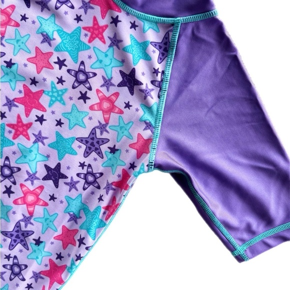 UV Skinz Girls Half Sleeve Purple Rash Guard  Sun Shirt 4T - Picture 2 of 4